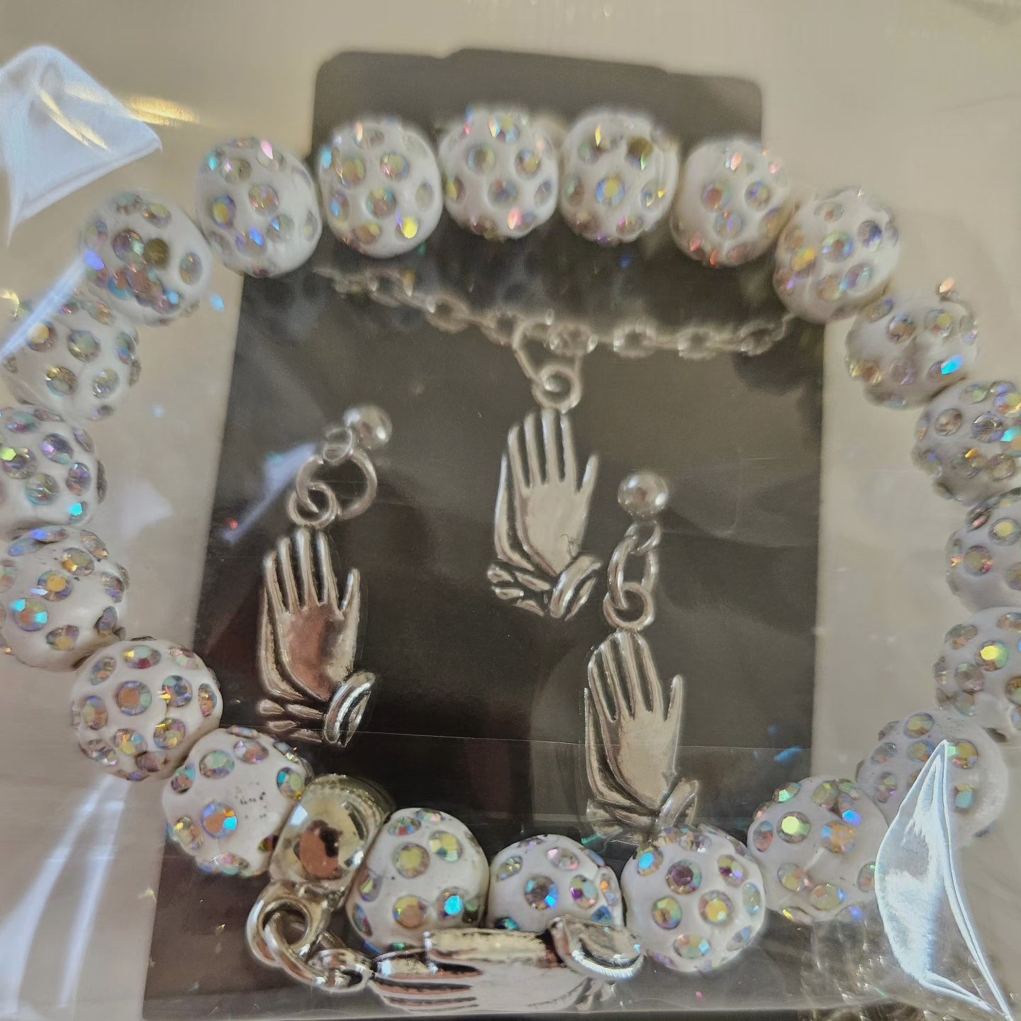 Prayer set earrings, necklace & bracelet